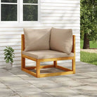 Modulaire tuinbank van massief acaciahout met comfortabele vulling - Taupe / 1 / Hoekbank - Modulaire tuinbanken