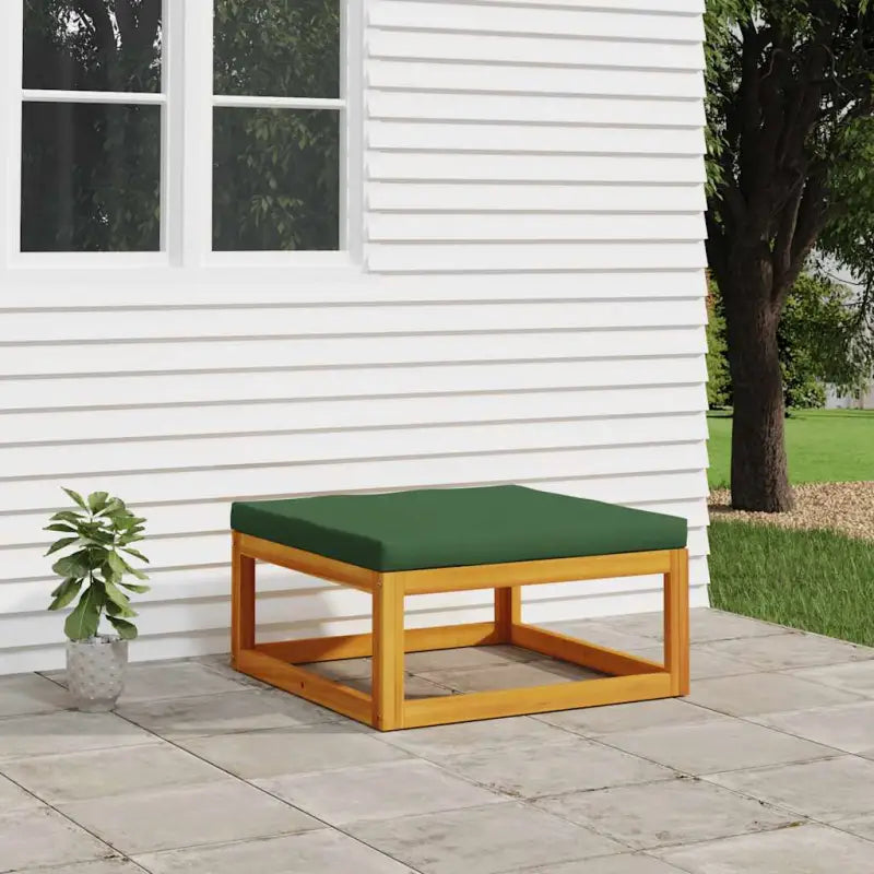 Modulaire tuinbank van massief acaciahout met comfortabele vulling - Groen / 1 / Voetensteun - Modulaire tuinbanken
