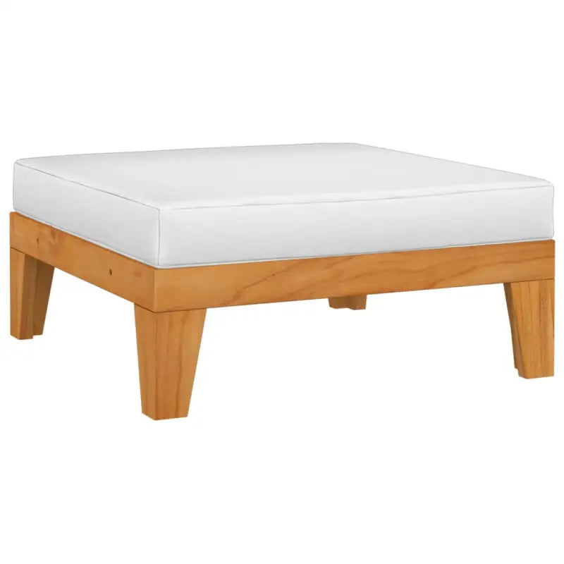 Modulaire tuinbank van massief acaciahout met rustieke charme - Crème / 1 / Voetensteun - Modulaire tuinbanken