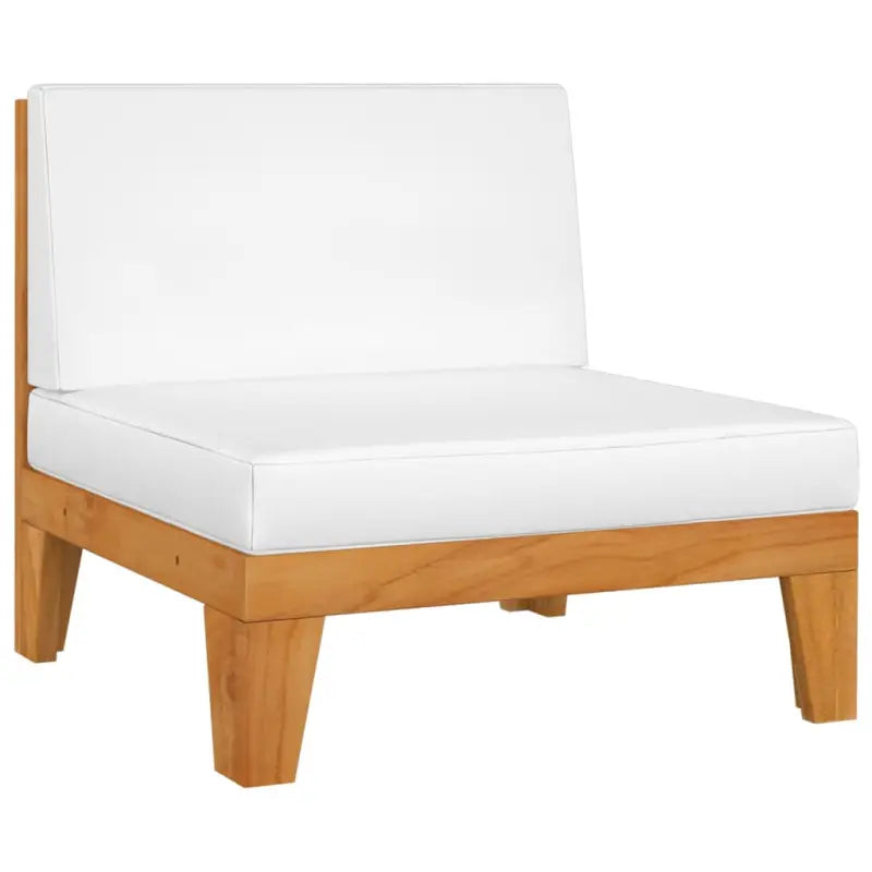 Modulaire tuinbank van massief acaciahout met rustieke charme - Crème / 1 / Middenbank - Modulaire tuinbanken