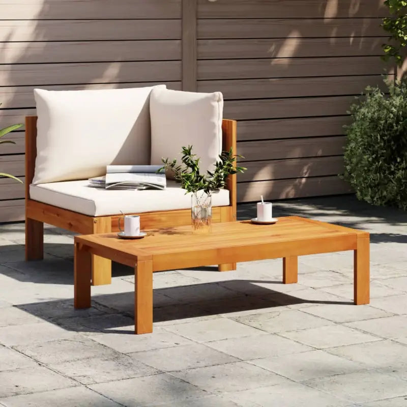 Modulaire tuinbank van massief acaciahout met wasbare hoes en eenvoudig schoon te maken - Crème / 1 / Loungeset
