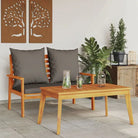 Modulaire tuinbank van massief acaciahout voor een comfortabele zitervaring - Bruin en grijs / 1 / Bank + Tafel