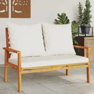 Modulaire tuinbank van massief acaciahout voor een comfortabele zitervaring - Bruin en crème / 1 / Bank - Modulaire
