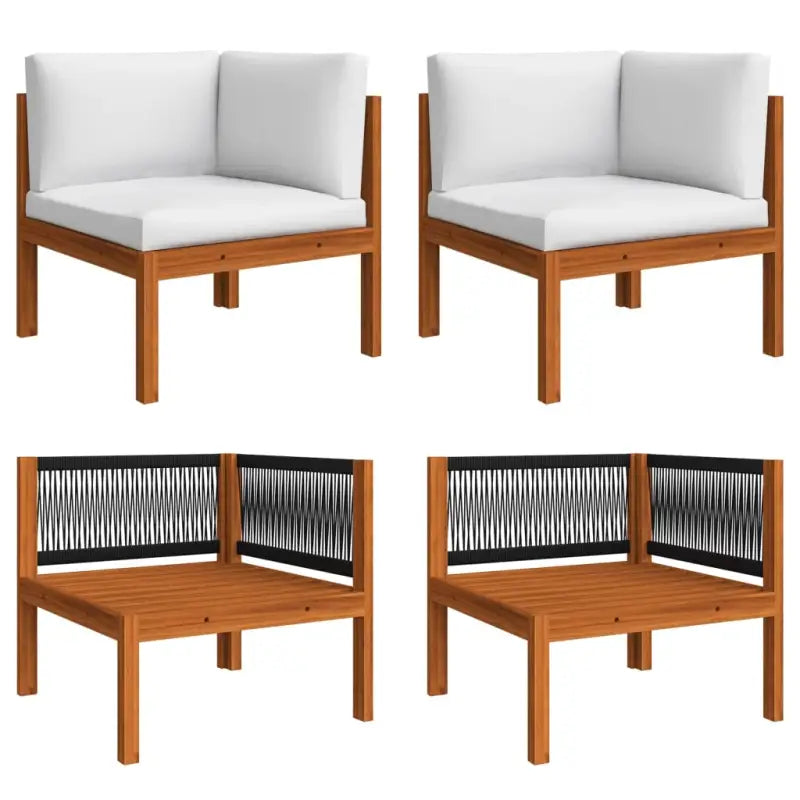 Modulaire tuinbank van massief acaciahout voor stijl en comfort - 1 / Hoekbank (2 st) - Modulaire tuinbanken