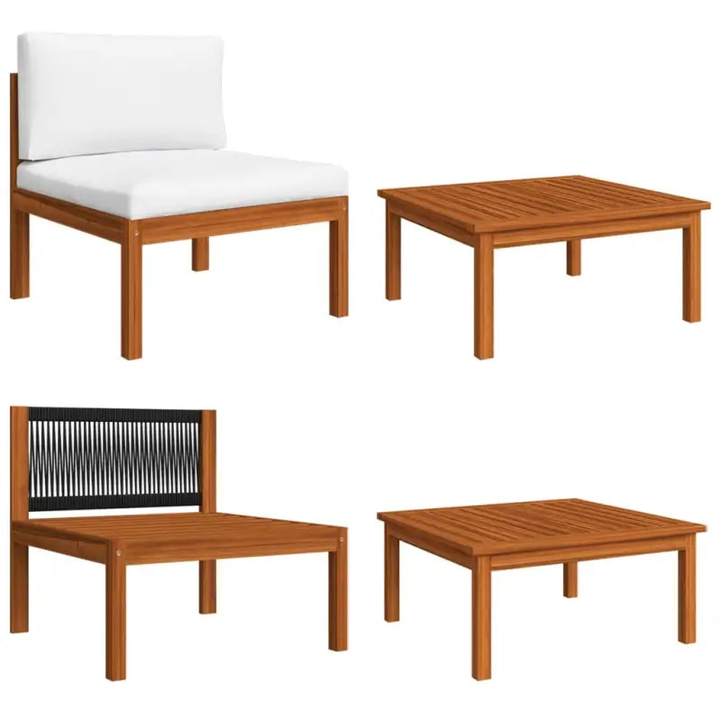 Modulaire tuinbank van massief acaciahout voor stijl en comfort - 1 / Middenbank + salontafel - Modulaire tuinbanken