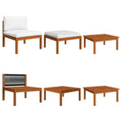 Modulaire tuinbank van massief acaciahout voor stijl en comfort - 1 / Middenbank + tafel + voetensteun - Modulaire
