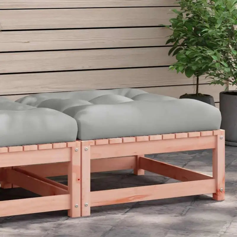 Modulaire tuinbank van massief douglashout met kussens voor je tuin - Natuurlijk douglashout / 1 / voetensteun