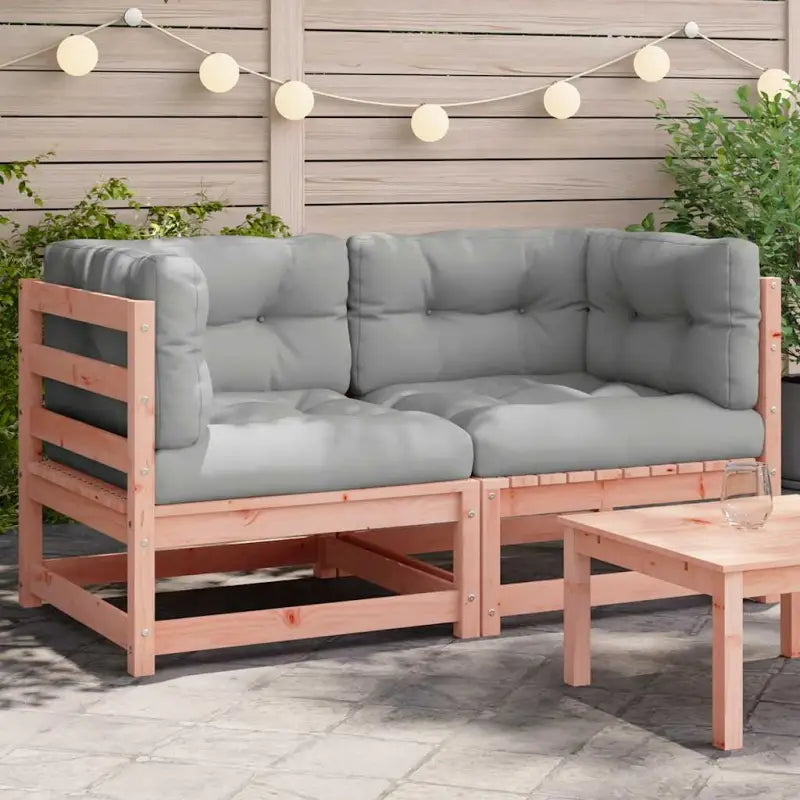 Modulaire tuinbank van massief douglashout met kussens voor je tuin - Natuurlijk douglashout / 1 / Hoekbank (2 st)