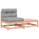 Modulaire tuinbank van massief douglashout met kussens voor terras - Modulaire tuinbanken