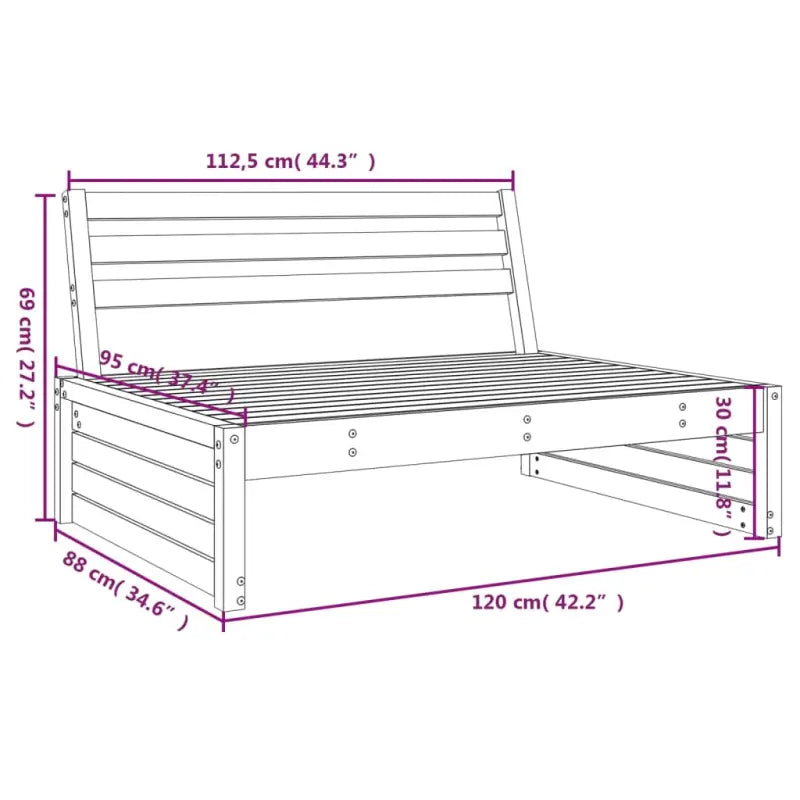 Modulaire tuinbank van massief douglashout voor gezellige buitenmomenten - Modulaire tuinbanken