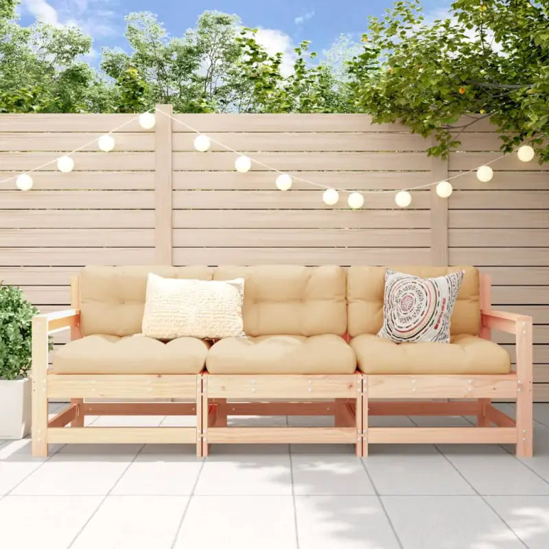 Modulaire tuinbank van massief douglashout voor terras en patio - Onbehandeld grenenhout / 1 / 3-zitsbank - Modulaire