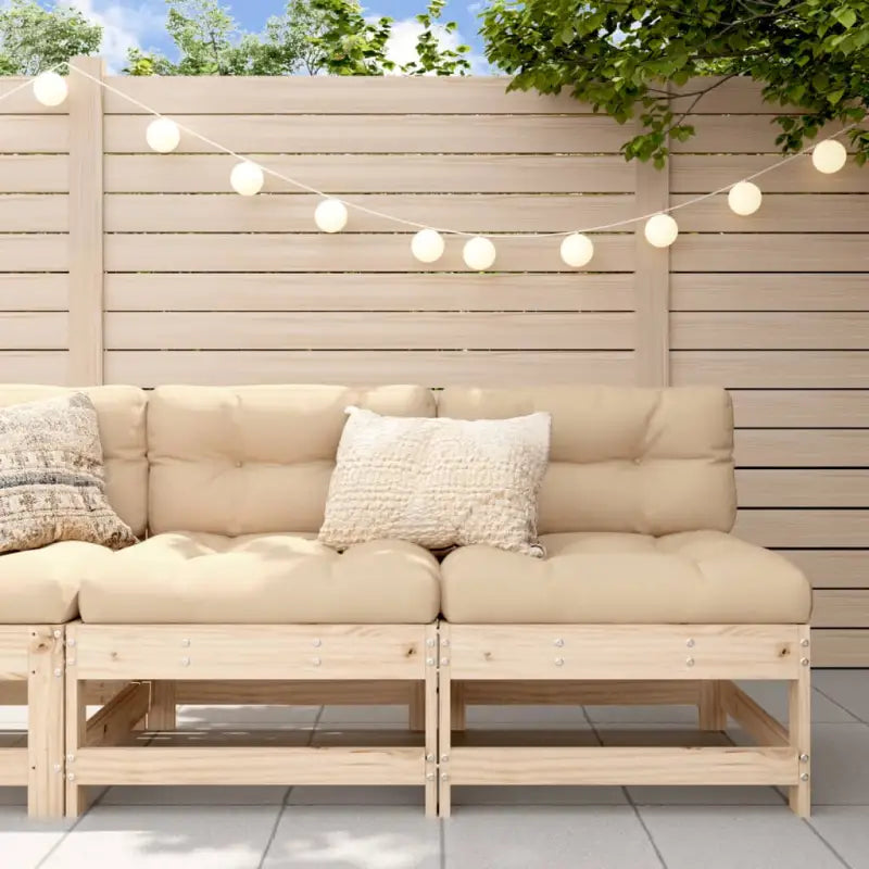 Modulaire tuinbank van massief douglashout voor terras en patio - Onbehandeld grenenhout / 1 / Loveseat zonder