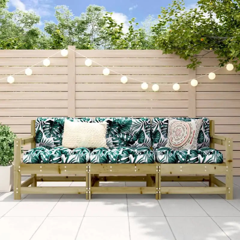 Modulaire tuinbank van massief douglashout voor terras en patio - Geïmpregneerd grenenhout / 1 / 3-zitsbank - Modulaire