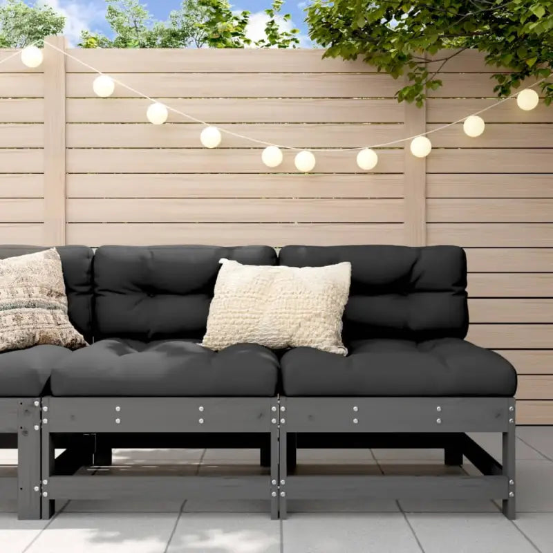 Modulaire tuinbank van massief douglashout voor terras en patio - Grijs grenenhout / 1 / Loveseat zonder armleuningen