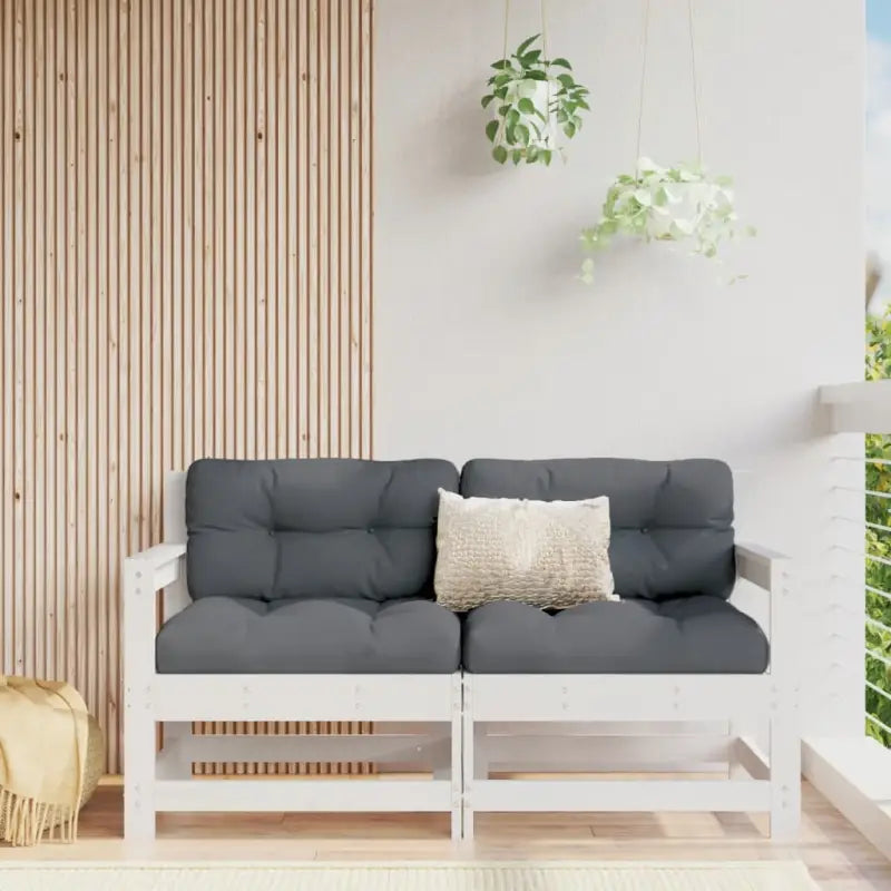 Modulaire tuinbank van massief douglashout voor terras en patio - Wit grenenhout / 1 / loverseat with armrests