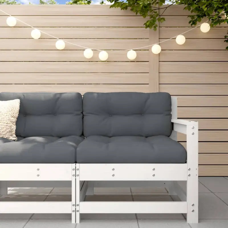 Modulaire tuinbank van massief douglashout voor terras en patio - Wit grenenhout / 1 / Eenpersoonsbank