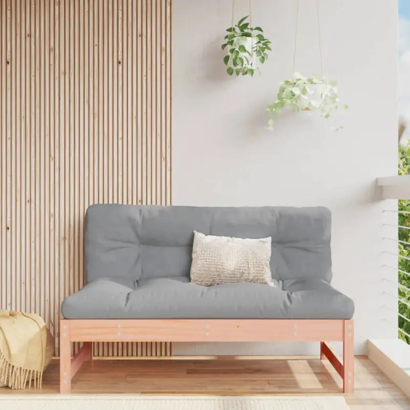 Modulaire tuinbank van massief grenenhout met comfortabele kussens - Natuurlijk douglashout / 1 / Middenbank