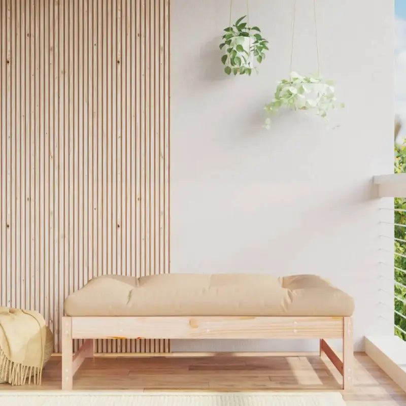 Modulaire tuinbank van massief grenenhout met comfortabele kussens - Natuurlijk grenenhout / 1 / Voetensteun