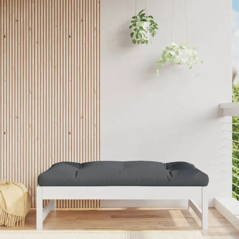 Modulaire tuinbank van massief grenenhout met comfortabele kussens - Wit grenenhout / 1 / Voetensteun - Modulaire