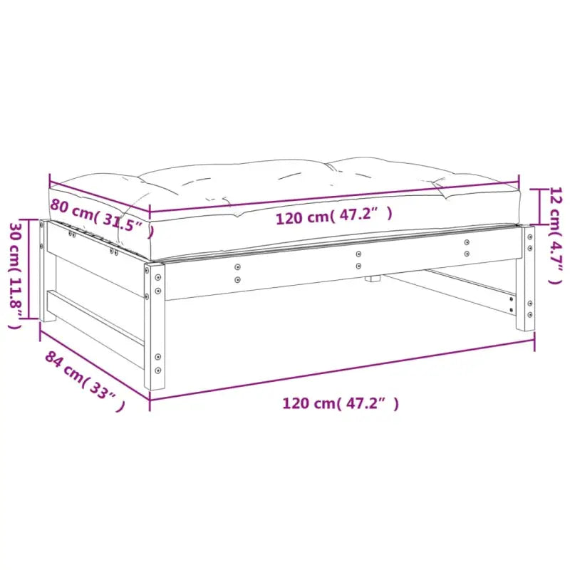Modulaire tuinbank van massief grenenhout met comfortabele kussens - Modulaire tuinbanken
