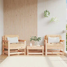 Modulaire tuinbank van massief grenenhout met zachte kussens - Natuurlijk grenenhout / 1 / Fauteuil - Modulaire