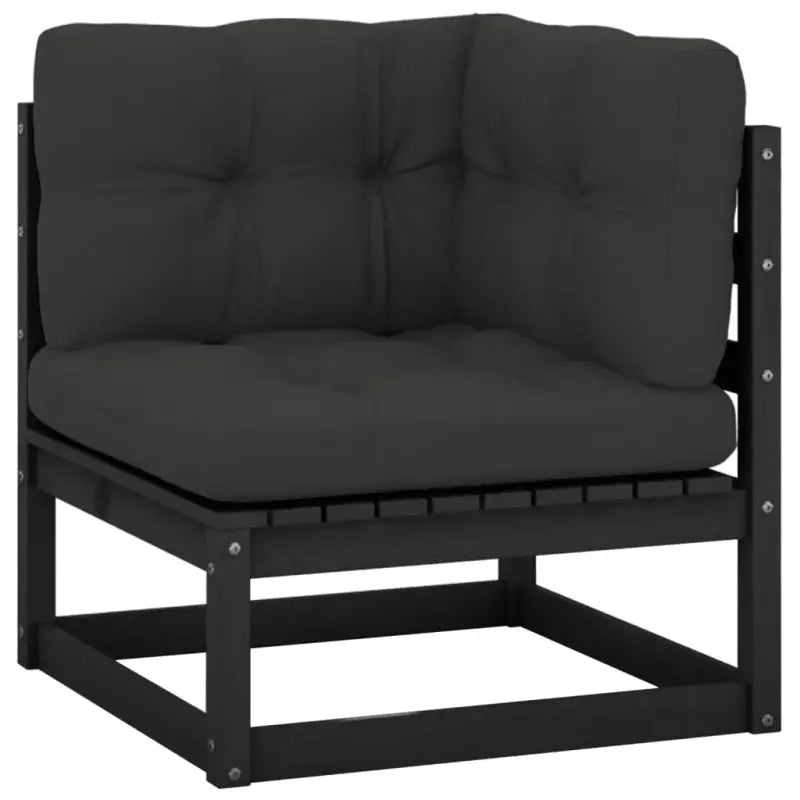 Modulaire tuinbank van massief grenenhout voor ontspanning en gezelligheid - Zwart / 1 / Hoekbank - Modulaire tuinbanken