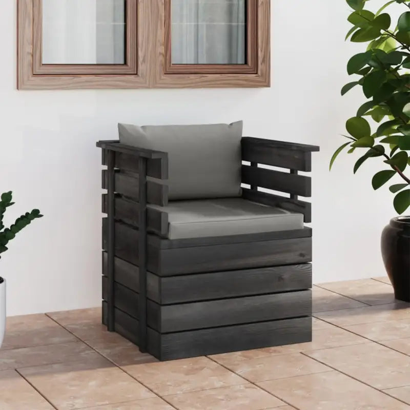 Modulaire tuinbank van massief grenenhout voor ontspanning en gezelligheid - Grijs / 1 / Fauteuil - Modulaire tuinbanken