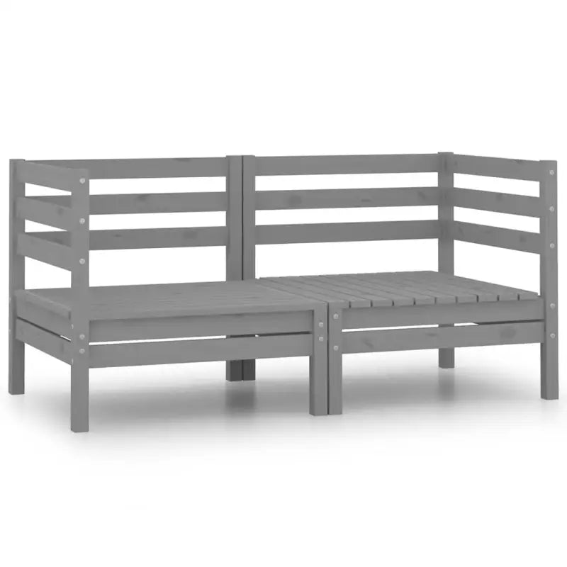 Modulaire tuinbank van massief grenenhout voor ontspanning en gezelligheid - Grijs / 1 / Hoekbank (2 st) - Modulaire
