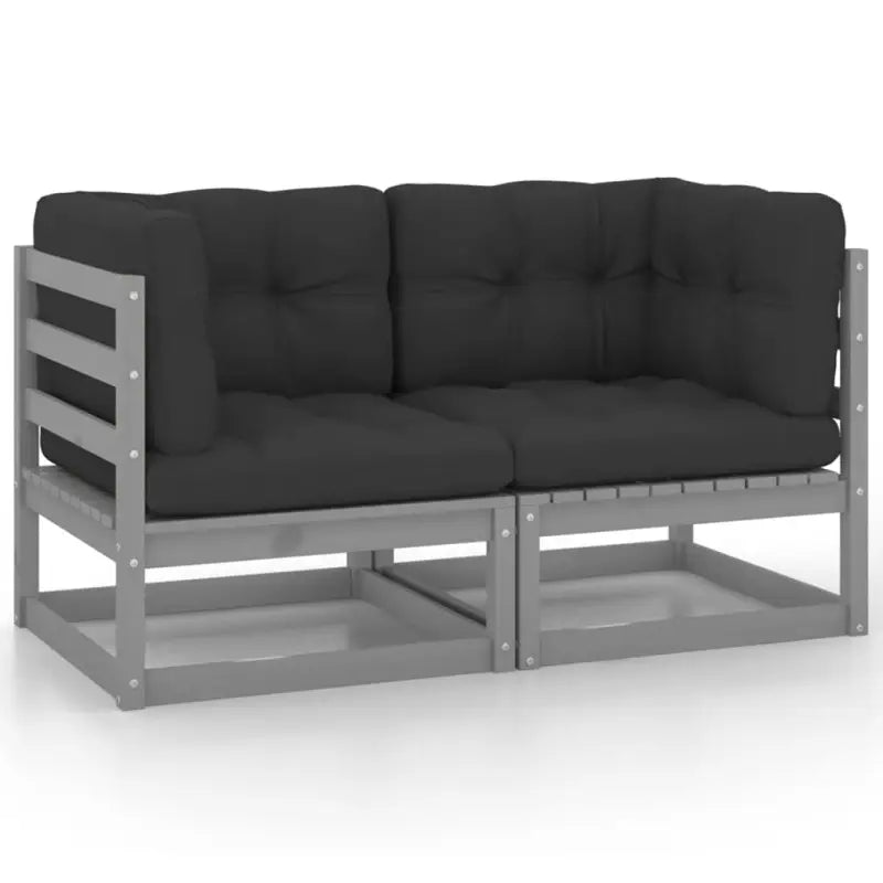 Modulaire tuinbank van massief grenenhout voor ontspanning en gezelligheid - Grijs / 1 / Tweezitsbank - Modulaire