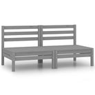Modulaire tuinbank van massief grenenhout voor ontspanning en gezelligheid - Grijs / 1 / Middenbank (2 st) - Modulaire