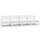 Modulaire tuinbank van massief grenenhout voor ontspanning en gezelligheid - Wit / 1 / Middenbank (4 st) - Modulaire