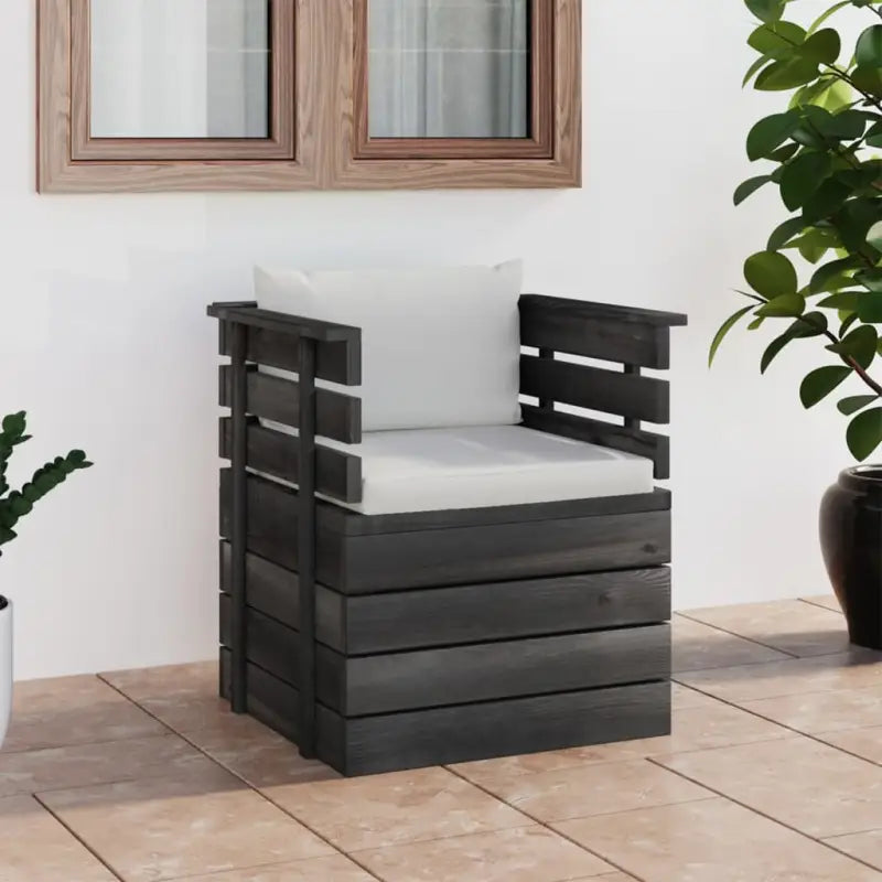 Modulaire tuinbank van massief grenenhout voor ontspanning en gezelligheid - Crème / 1 / Fauteuil - Modulaire tuinbanken