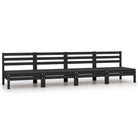 Modulaire tuinbank van massief grenenhout voor ontspanning en gezelligheid - Zwart / 1 / Middenbank (4 st) - Modulaire