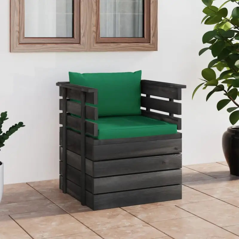 Modulaire tuinbank van massief grenenhout voor ontspanning en gezelligheid - Groen / 1 / Fauteuil - Modulaire tuinbanken
