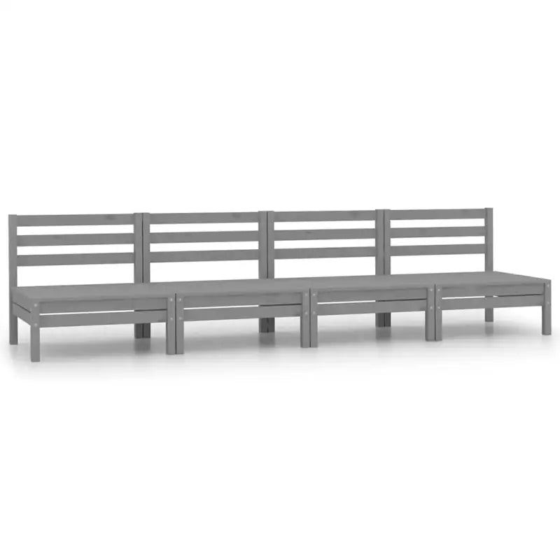 Modulaire tuinbank van massief grenenhout voor ontspanning en gezelligheid - Grijs / 1 / Middenbank (4 st) - Modulaire
