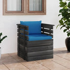 Modulaire tuinbank van massief grenenhout voor ontspanning en gezelligheid - lichtblauw / 1 / Fauteuil - Modulaire