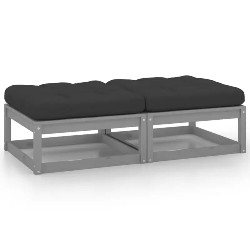 Modulaire tuinbank van massief grenenhout voor ontspanning en gezelligheid - Grijs / 1 / voetensteun (2 st) - Modulaire