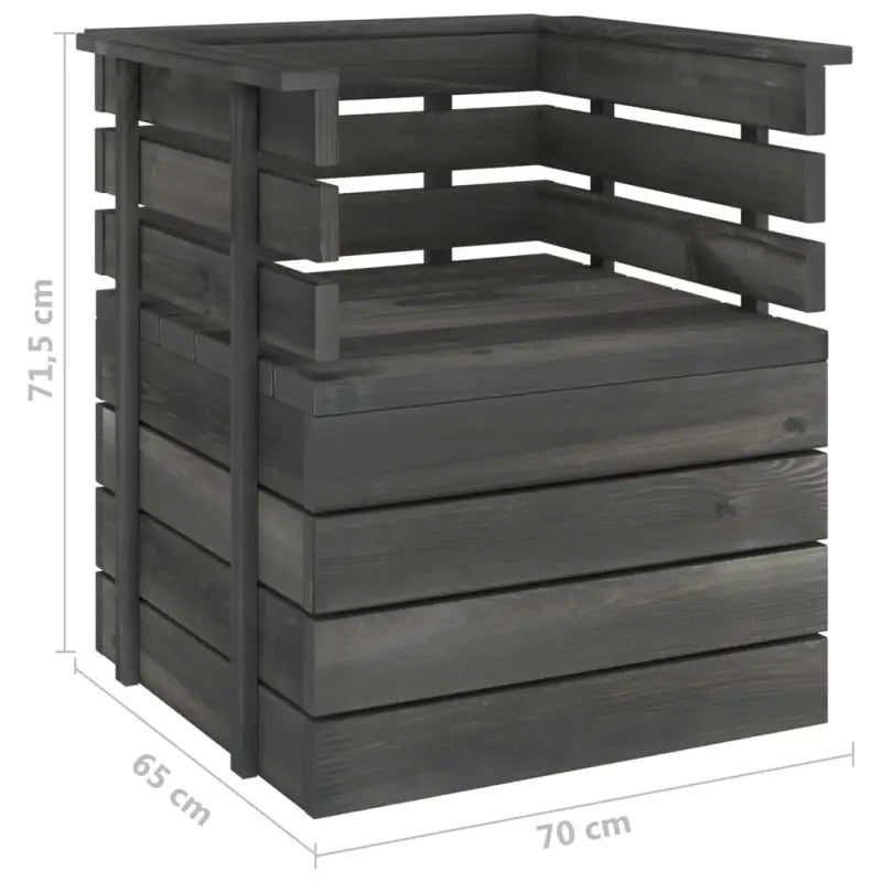 Modulaire tuinbank van massief grenenhout voor ontspanning en gezelligheid - 1 / Fauteuil - Modulaire tuinbanken