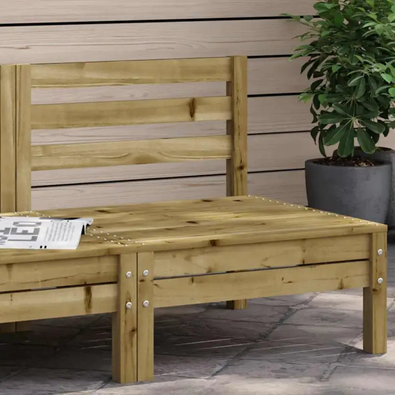 Modulaire tuinbank van massief grenenhout voor ontspanning en gezelligheid - Naturel geïmpregneerd / 1 / Middenbank