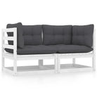Modulaire tuinbank van massief grenenhout voor ontspanning en gezelligheid - Wit / 1 / Tweezitsbank - Modulaire