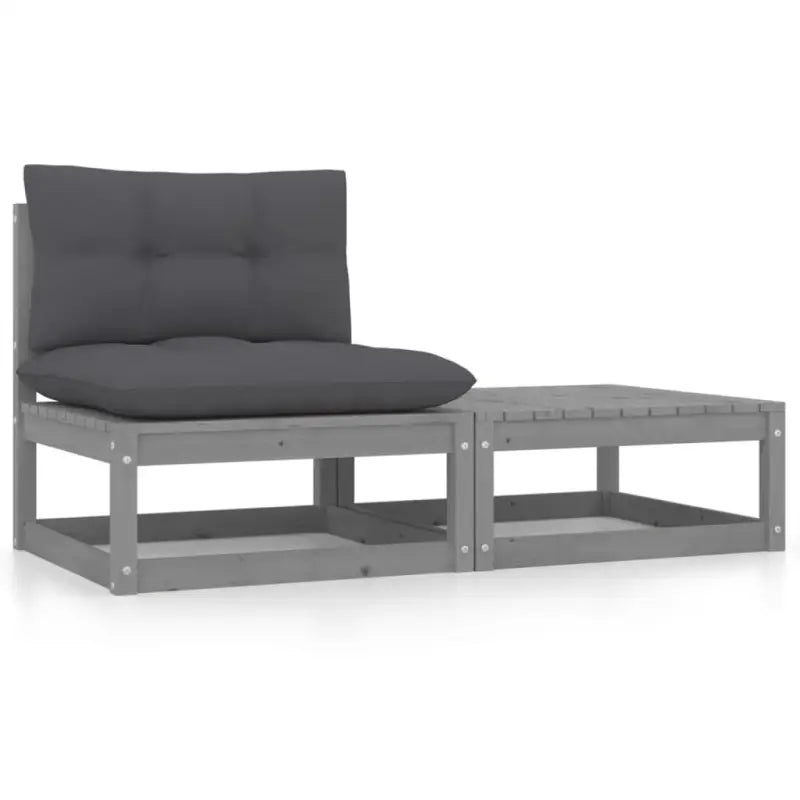 Modulaire tuinbank van massief grenenhout voor ontspanning en gezelligheid - Wit / 1 / voetensteun (2 st) - Modulaire