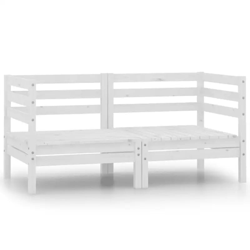 Modulaire tuinbank van massief grenenhout voor ontspanning en gezelligheid - Wit / 1 / Hoekbank (2 st) - Modulaire