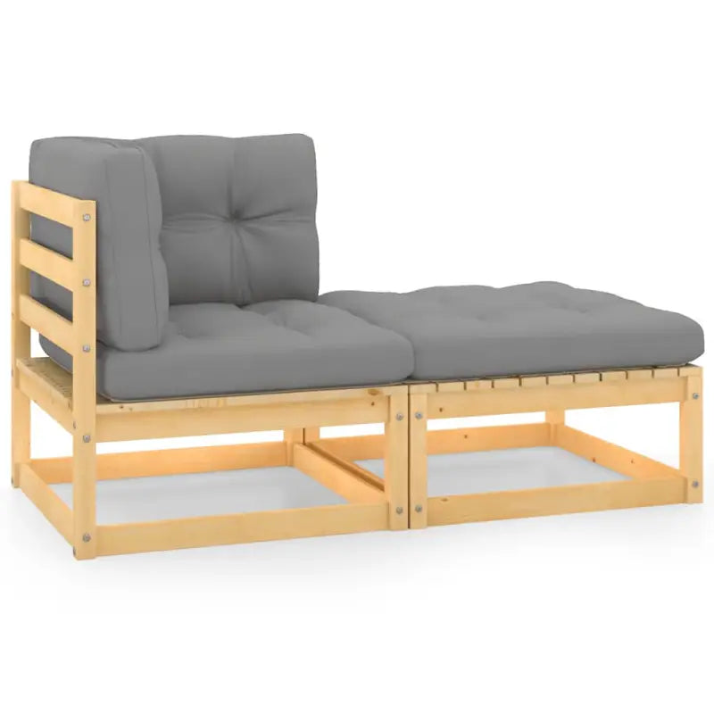 Modulaire tuinbank van massief grenenhout voor ontspanning en gezelligheid - Naturel / 1 / midden + voetensteun