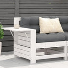 Modulaire tuinbank van massief grenenhout voor terras en patio - Wit grenenhout / 1 / Hoekbank met bijzettafel