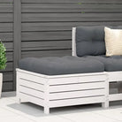 Modulaire tuinbank van massief grenenhout voor terras en patio - Wit grenenhout / 1 / Lage hocker met opbergruimte