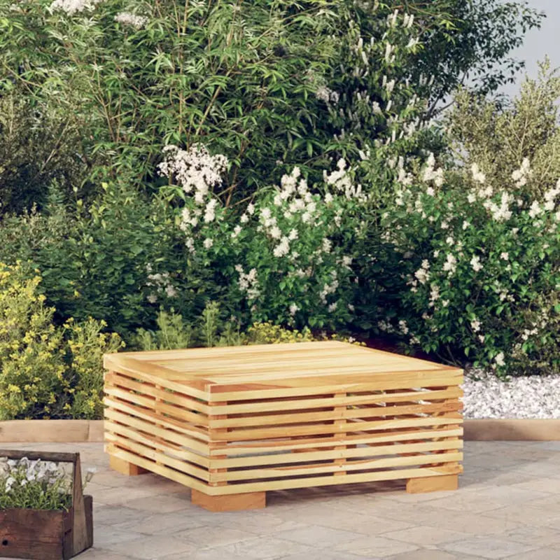 Modulaire tuinbank van massief teakhout fijn geschuurd met zachte kussens - Crème / 1 / Tafel - Modulaire tuinbanken
