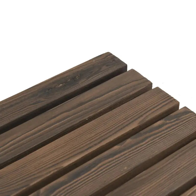 Modulaire tuinbank van massief vurenhout met gebrande uitstraling en afmetingen - Modulaire tuinbanken