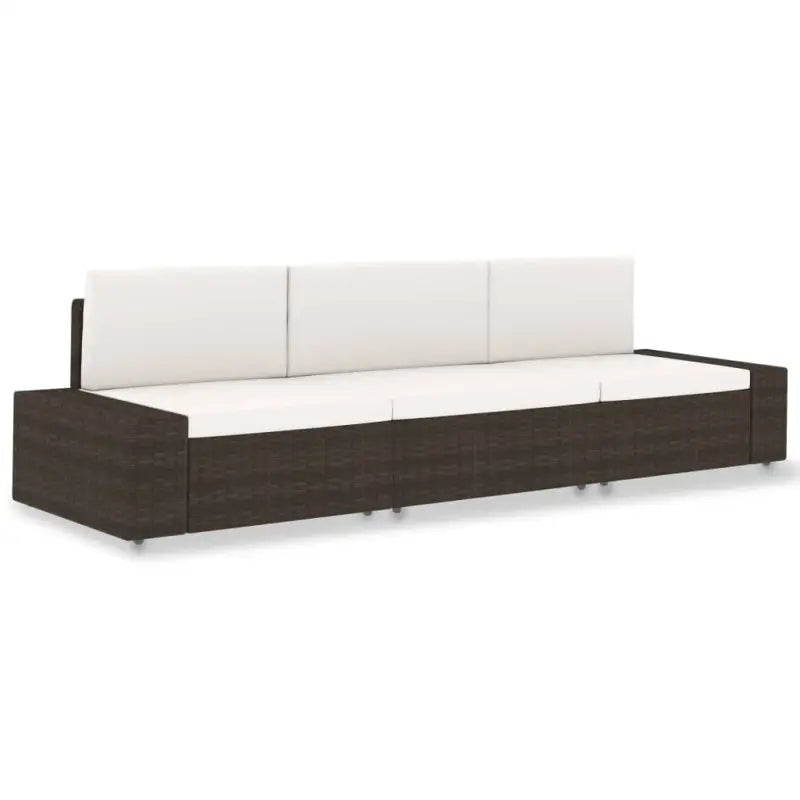 Modulaire tuinbank van poly rattan voor alle seizoenen - Bruin / 1 / Hoekbank (linkerarmleuning) + hoekbank
