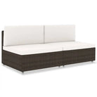 Modulaire tuinbank van poly rattan voor alle seizoenen - Bruin / 1 / 2 x middenbanken - Modulaire tuinbanken