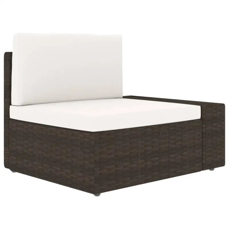Modulaire tuinbank van poly rattan voor alle seizoenen - Bruin / 1 / Hoekbank (linkerarmleuning) - Modulaire tuinbanken